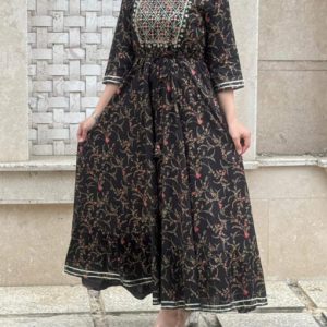 لباس هندی پیراهن زنانه کورتای ابریشم 9160
