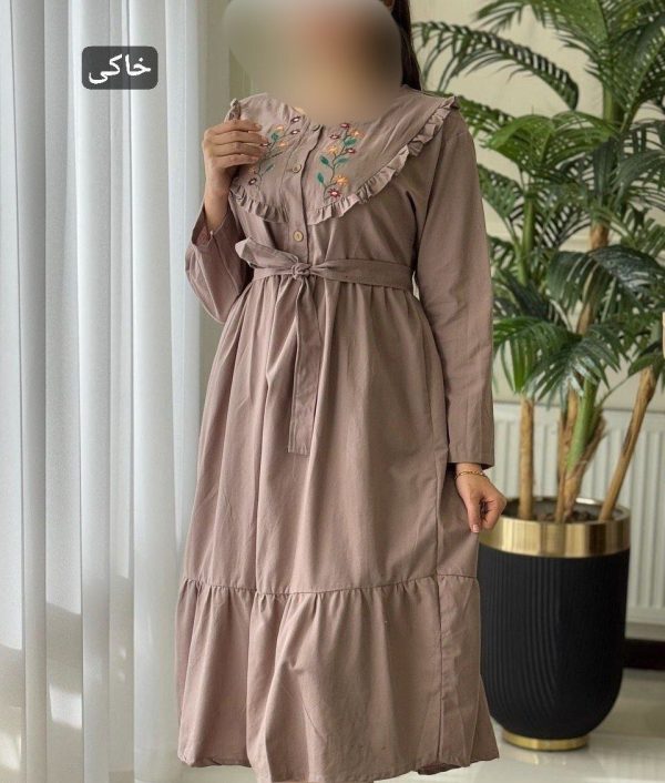 پیراهن زنانه و دخترانه گلدوزی شده مدل نبات 44095
