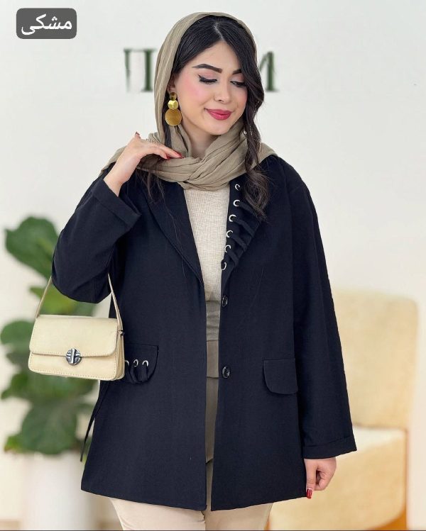 مانتو زنانه دخترانه کوتاه کالکشن بهاره 444983 - Image 3