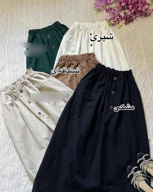 دامن زنانه و دخترانه لینن بهاری 44124 - Image 4