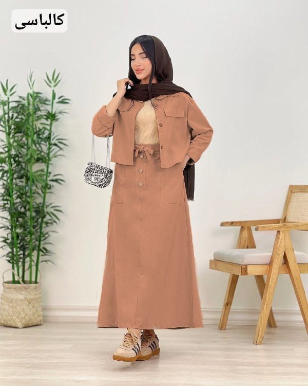 ست کت دامن باران زنانه و دخترانه ترند سال 44149 - Image 7