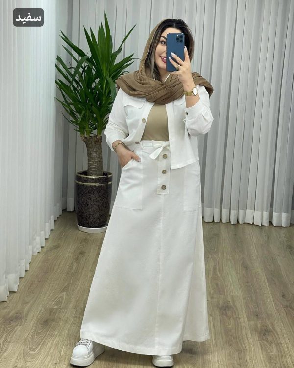 ست کت دامن باران زنانه و دخترانه ترند سال 44149 - Image 4