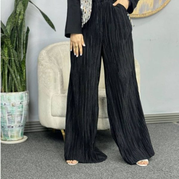شلوار پلیسه ساتن زنانه و دخترانه 44168 - Image 3