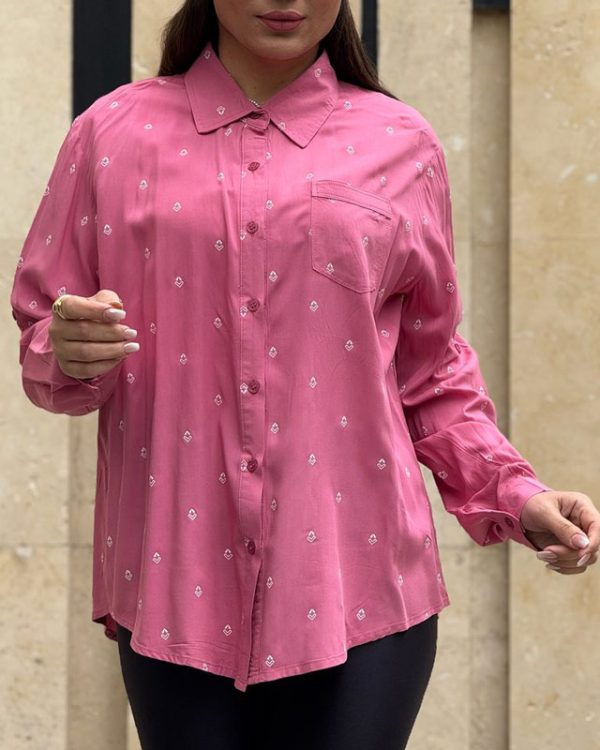 شومیز وارداتی زنانه و دخترانه نخی شیک0569 - Image 4