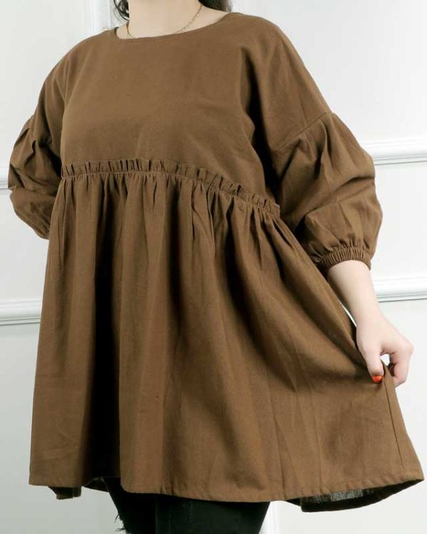 شومیز دخترانه زیبا کلوش تک رنگ لینن77040 - Image 7