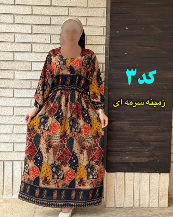 ساحلی پیراهنی زنانه زیبا سایز بزرگ77036 - Image 3