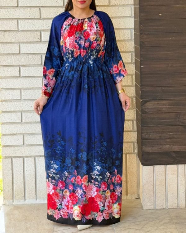 ساحلی پیراهنی نخی زنانه و دخترانه کمر کش خنک77025 - Image 4