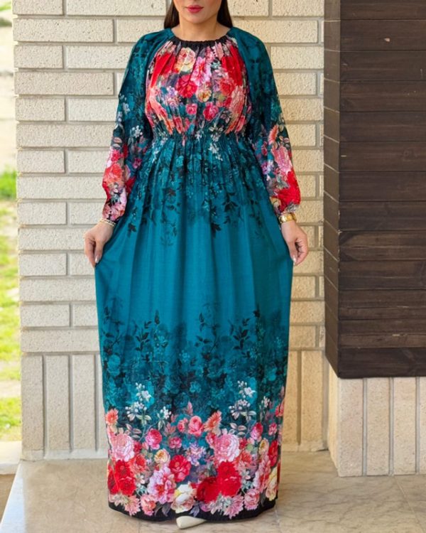 ساحلی پیراهنی نخی زنانه و دخترانه کمر کش خنک77025 - Image 5