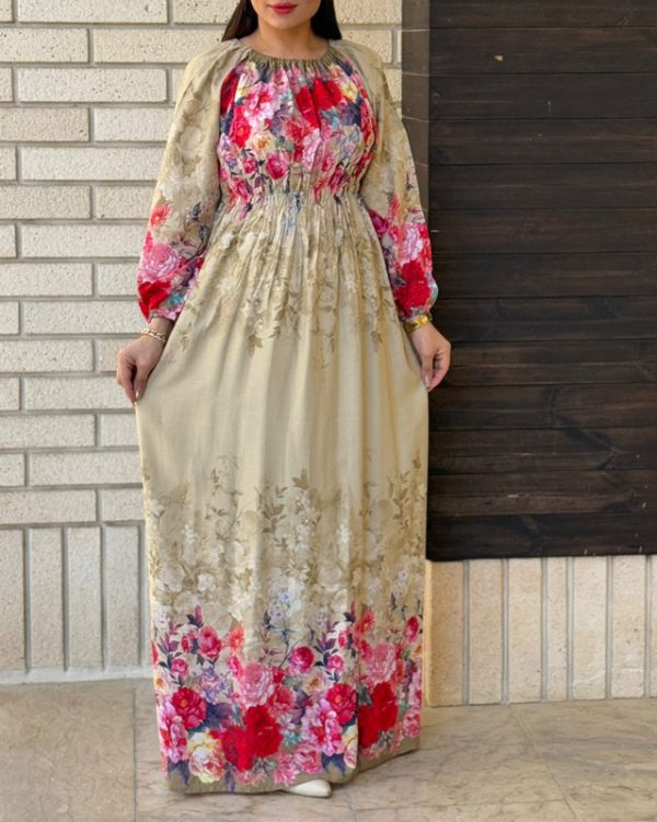 ساحلی پیراهنی نخی زنانه و دخترانه کمر کش خنک77025
