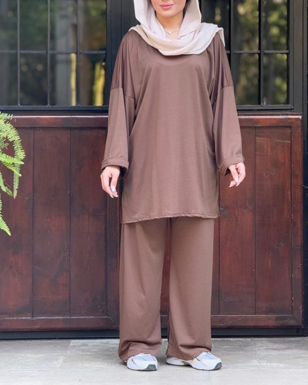 ست بلوز شلوار زنانه و دخترانه خنک وشیک774020 - Image 3