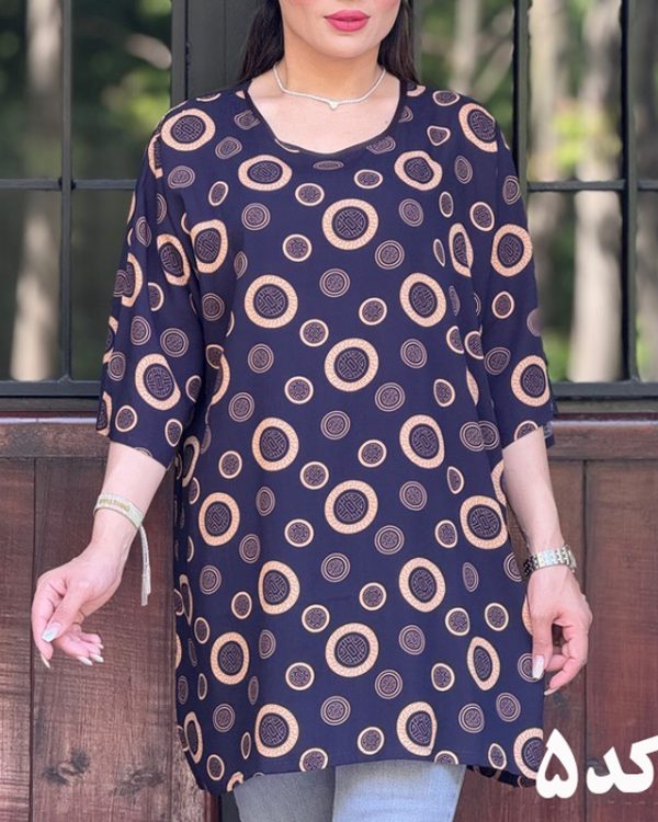 تیشرت زنانه دخترانه شومیزی طرحدار خنک و سبک772069 - Image 10