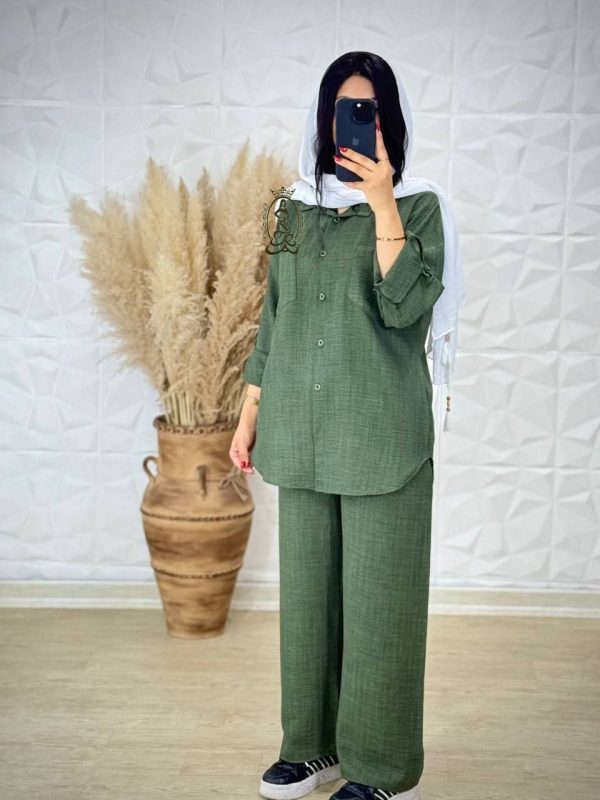 ست مانتو شلوار گلاریس زنانه جدید 694327