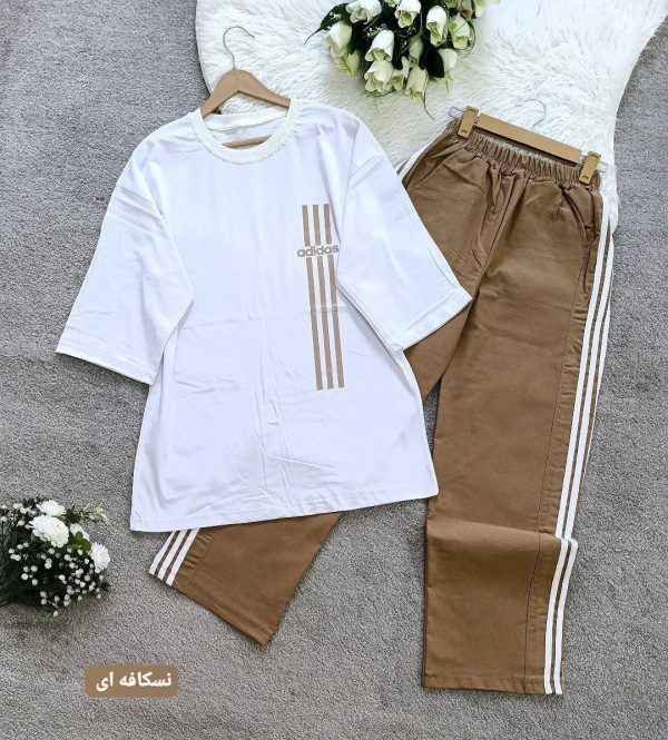 ست تیشرت شلوا زنانه و دخترانه اسپرت و خاص 44203 - Image 4