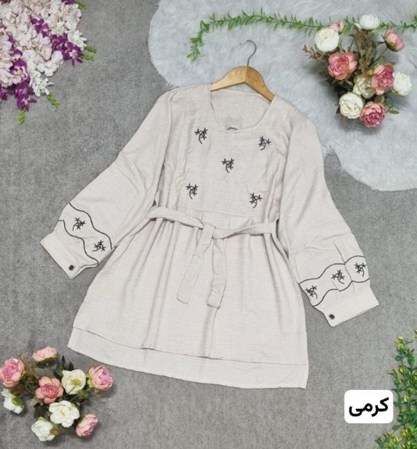 تونیک زنانه و دخترانه گلدوزی شده مدل تیهو 44224 - Image 3
