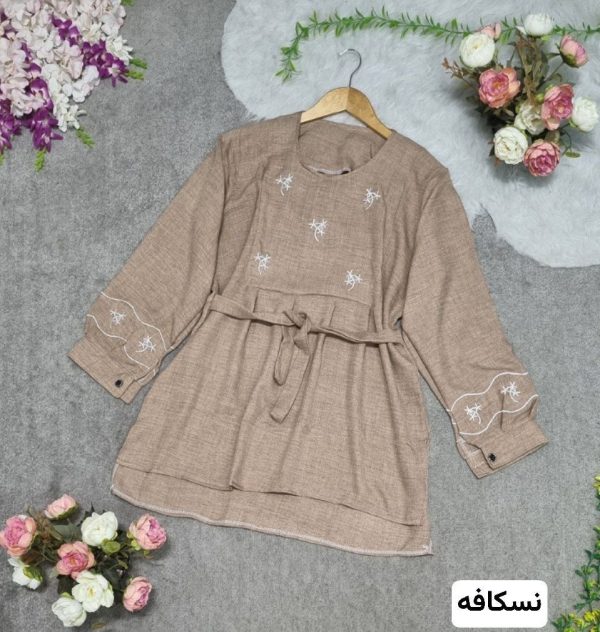 تونیک زنانه و دخترانه گلدوزی شده مدل تیهو 44224 - Image 4