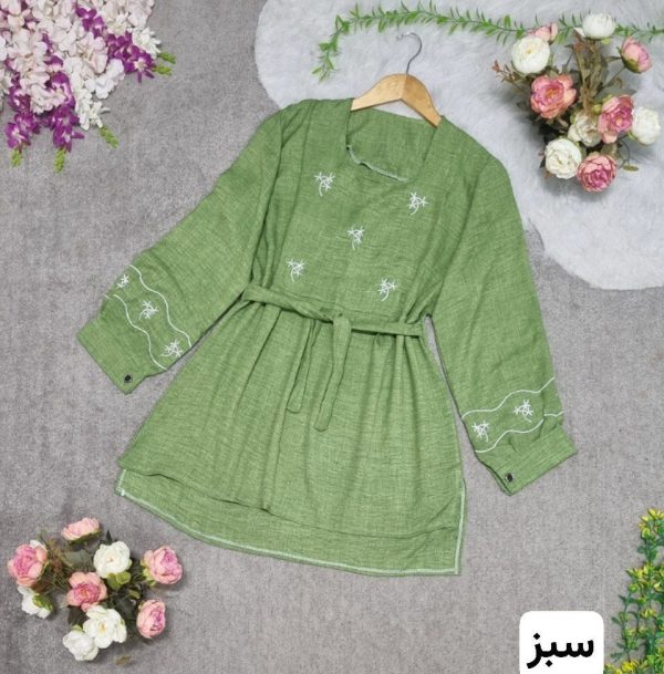 تونیک زنانه و دخترانه گلدوزی شده مدل تیهو 44224 - Image 5