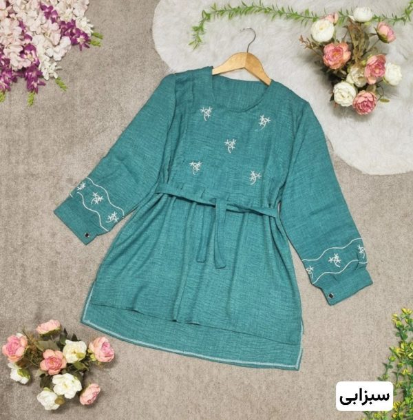 تونیک زنانه و دخترانه گلدوزی شده مدل تیهو 44224 - Image 6