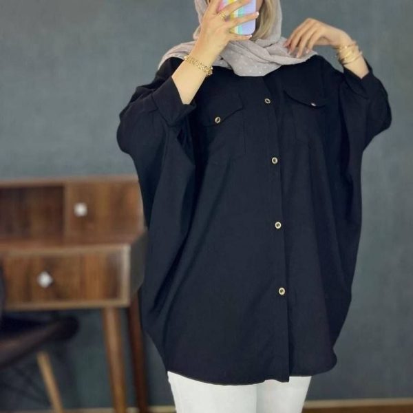 مانتو زنانه و دخترانه تابستانی مدل حریر پانچ44233 - Image 3