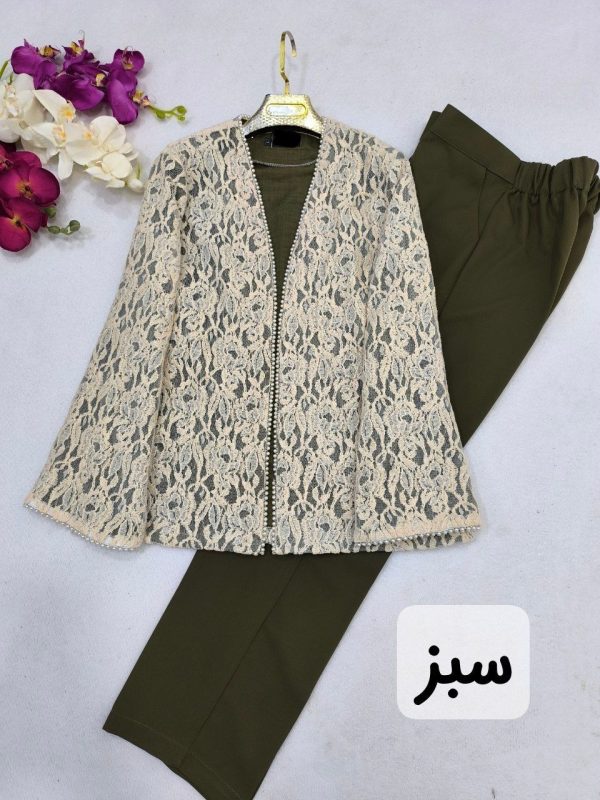 کت زنانه و دخترانه مجلسی و شیک مدل گیپور مرواریدی 44242 - Image 2