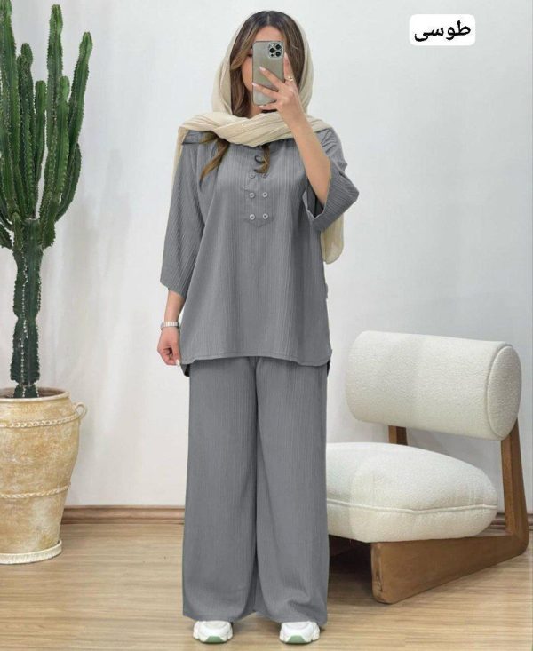 ست مانتو شلوار زنانه و دخترانه سبک و بهاری 4487585 - Image 12