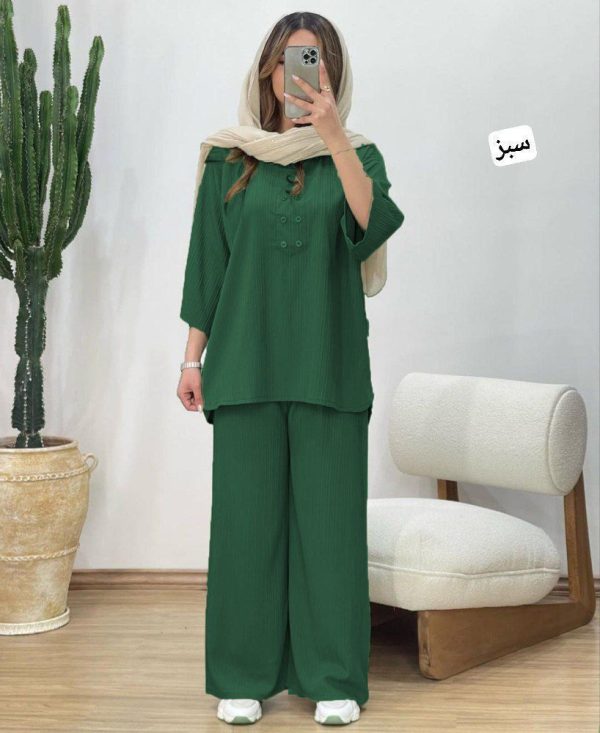 ست مانتو شلوار زنانه و دخترانه سبک و بهاری 4487585 - Image 8