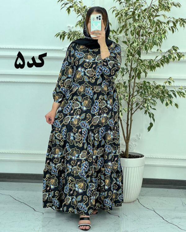 ساحلی زنانه گلدار بلند چین دار772141 - Image 4