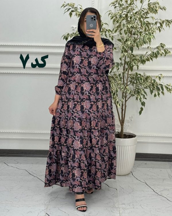 ساحلی زنانه گلدار بلند چین دار772141 - Image 2