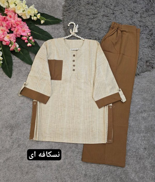 ست مانتو شلوار راحتی تابستانی لنین 286700 - Image 2