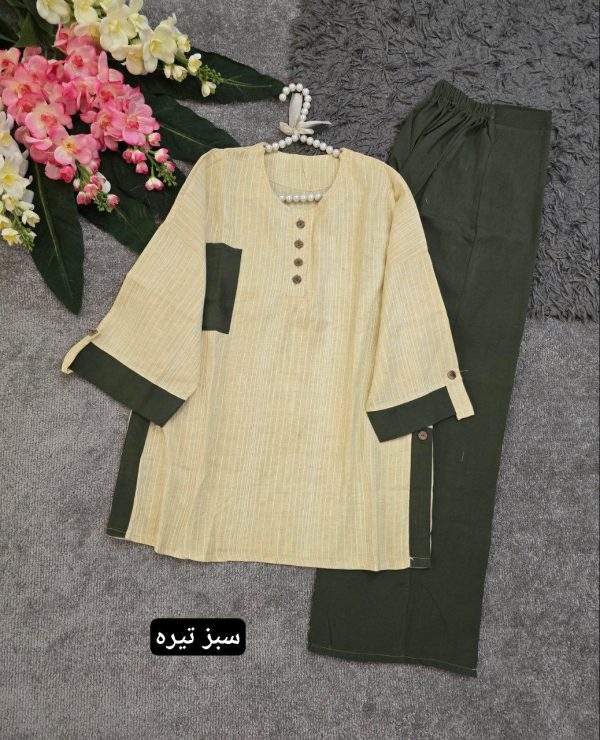 ست مانتو شلوار راحتی تابستانی لنین 286700 - Image 3