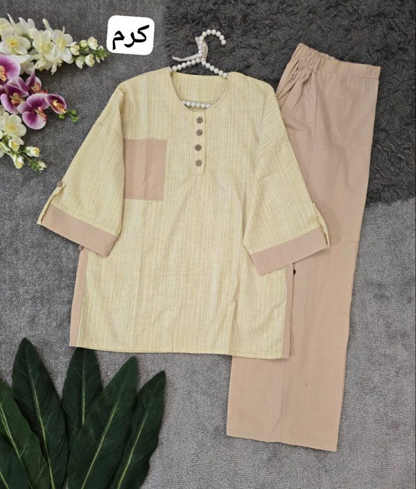 ست مانتو شلوار راحتی تابستانی لنین 286700 - Image 5