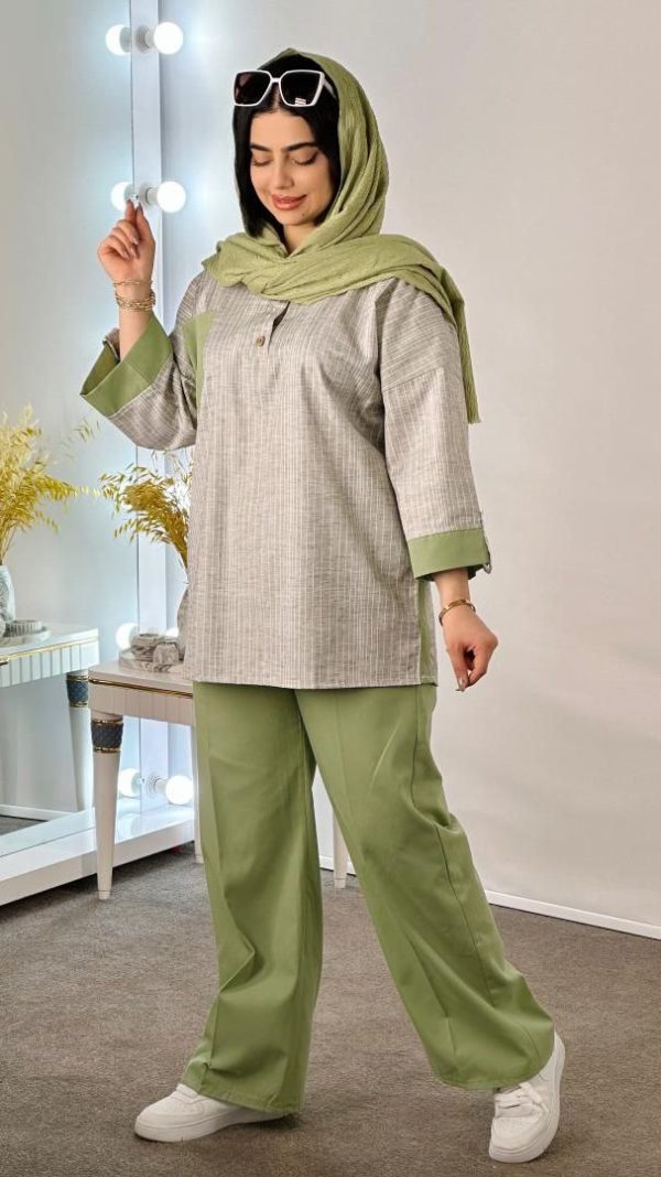 ست مانتو شلوار راحتی تابستانی لنین 286700 - Image 6
