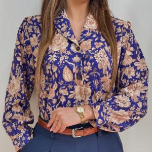 شومیز مجلسی گلدار بوگاتی