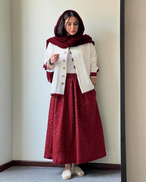 شومیز دامن طرح دار خنک تابستانی
