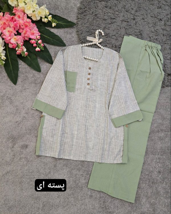 ست مانتو شلوار راحتی تابستانی لنین 286700 - Image 8