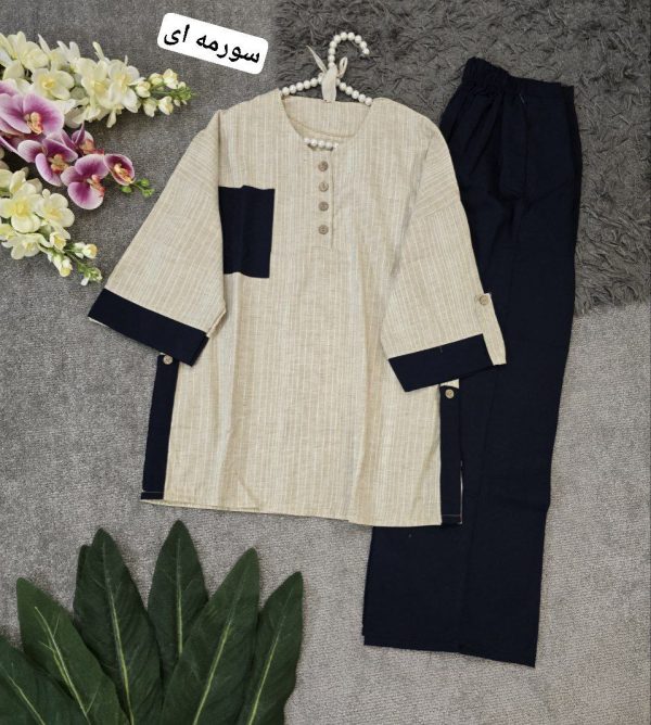 ست مانتو شلوار راحتی تابستانی لنین 286700 - Image 9