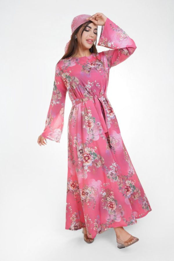 پیراهن زنانه دخترانه طلا کوب گلی 44284 - Image 7