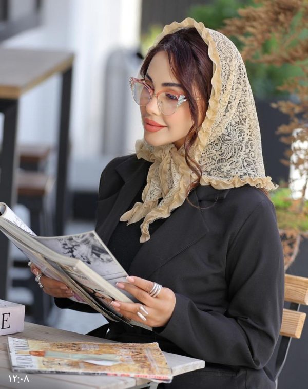 روسری دانتل زنانه و دخترانه شیک و خاص 44498 - Image 4