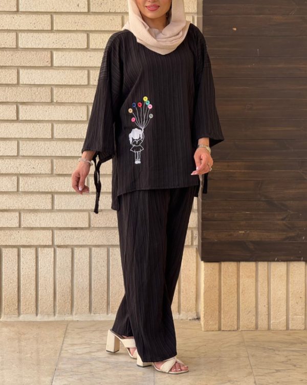 ست بلوز شلوار دخترانه خنک رنگبندی774420 - Image 8