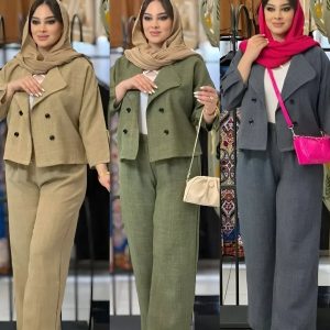 کت شلوار زنانه دخترانه شانتون اعلا بدون ابرفت و خنک فری سایز