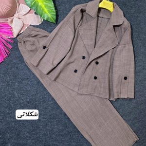 کت شلوار زنانه دخترانه شانتون اعلا بدون ابرفت و خنک فری سایز7100024