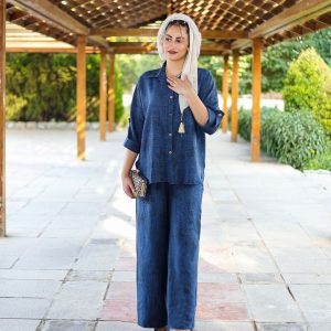 ست مانتو شلوار زنانه دخترانه خنک ترند شیک بدون آبرفت