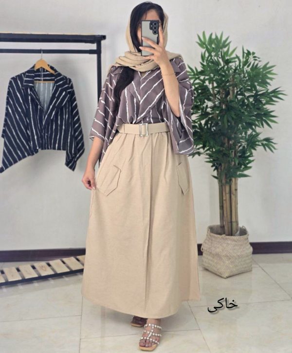 شومیز دامن زنانه مجلسی مناسب تابستان در رنگبندی زیبا و کیفیت عالی791256 - Image 3
