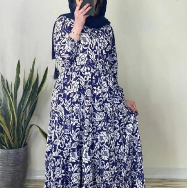پیراهن ساحلی زنانه ضد چروک طرح تابستانه7909 - Image 3