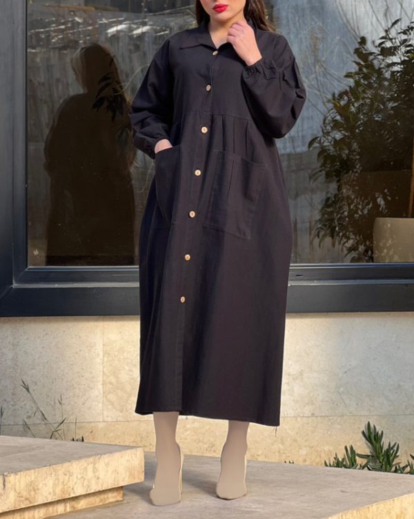 ساحلی پیراهن مانتویی زنانه دخترانه شیک77269 - Image 3