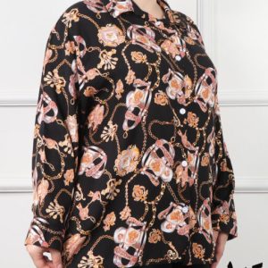 مانتو شومیز جنس نخی پارچه آلمان طرح گل 8769