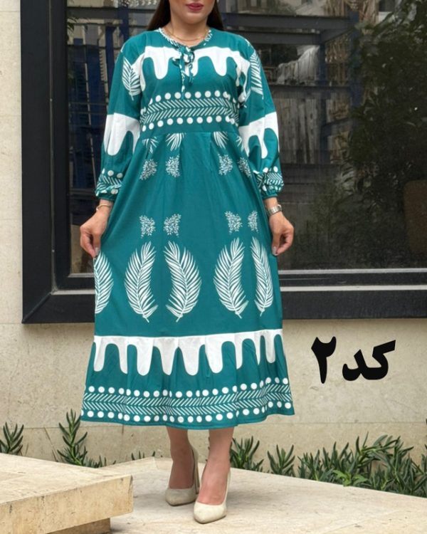 ساحلی زنانه پیراهن بلند فرشته رنگبندی متنوع 9769 - Image 3