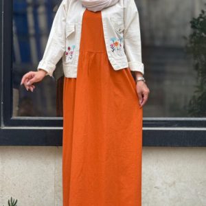 زنانه کت سارافون ست گلدوزی شده گل لینن رنگبندی 2370