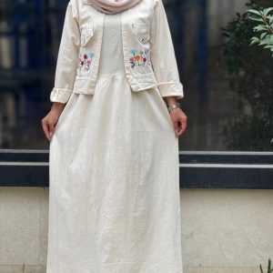 کت سارافون زنانه دخترانه شیک لنین طبیعی کالکشن تابستان72370