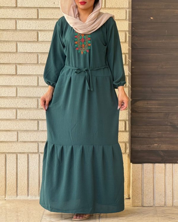 ساحلی پیراهن زنانه دخترانه چین دار شیک و ترند خنک74470 - Image 4