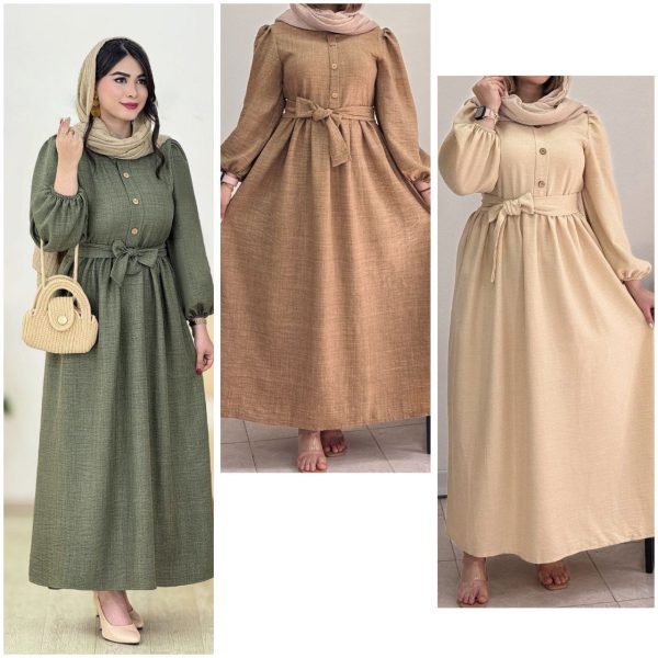 پیراهن مانتویی بلند زنانه دخترانه کالکشن تابستان436944 - Image 6